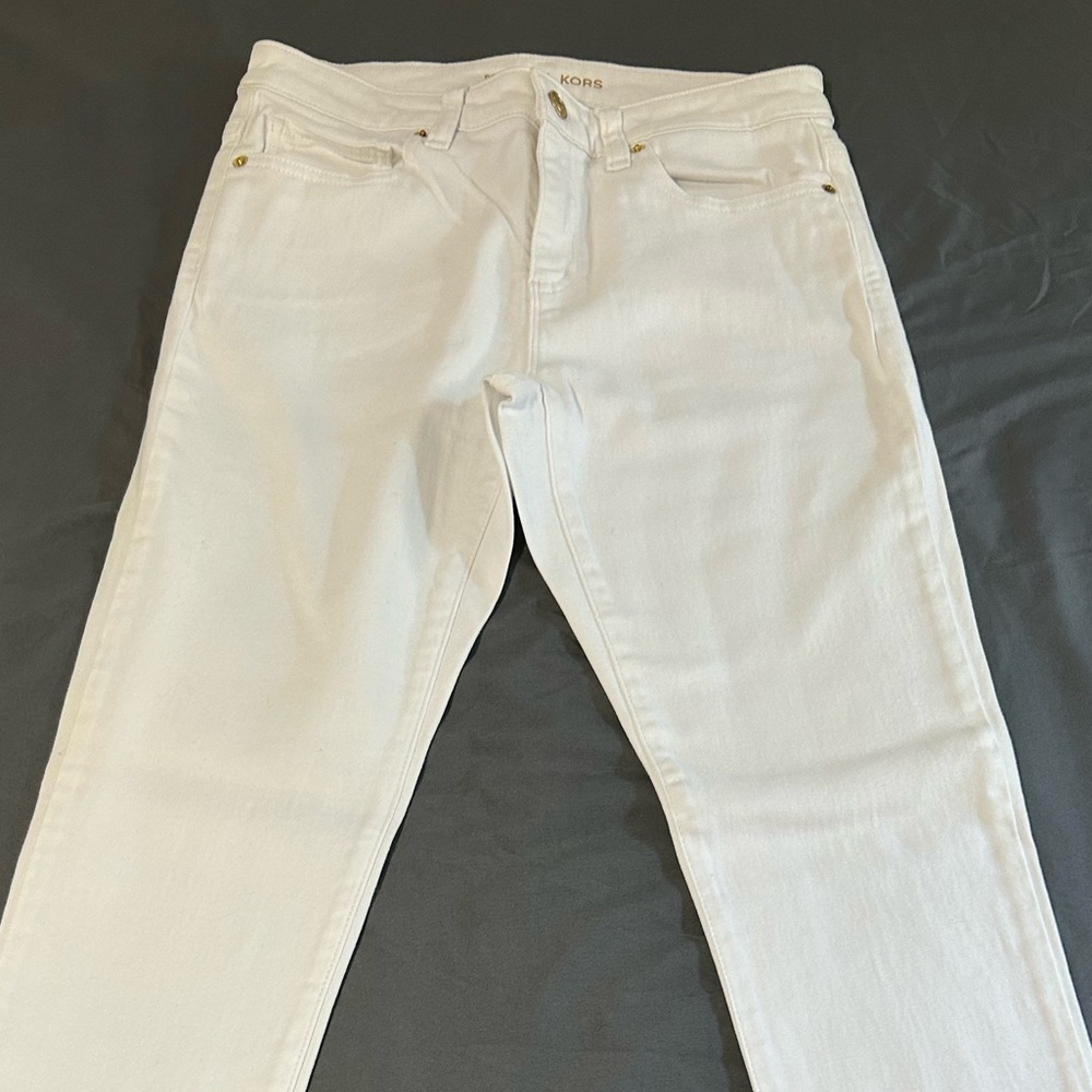 Michael Kors White Trousers with Gold Details
Worn once